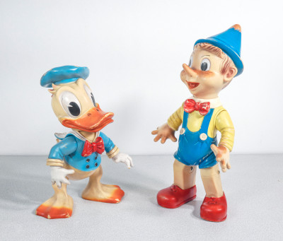 Gruppo di personaggi Disney in gomma, LEDRAPLASTIC. Osoppo, Anni 60