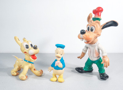 Gruppo di personaggi Disney in gomma, LEDRAPLASTIC. Osoppo, Anni 60