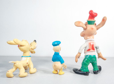 Gruppo di personaggi Disney in gomma, LEDRAPLASTIC. Osoppo, Anni 60