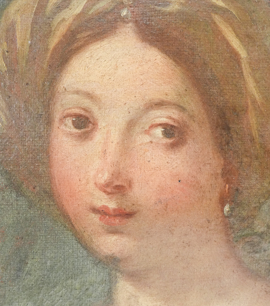 Ritratto di donna in olio su tela. Fine XVIII sec.