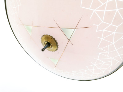 Lampadario di design stile FONTANA ARTE in vetro e ottone. Italia, Anni 40