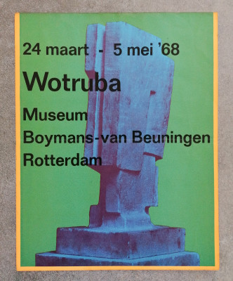 MANIFESTO MOSTRA FRITZ WOTRUBA 1968 MUSEUM BOYMANS ROTTERDAM WIEN POSTER VINTAGE