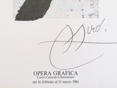 Manifesto della mostra di Joan MIRÒ, Centro Culturale San Bartolomeo Bergamo, 1984 