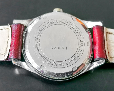 Orologio da polso a carica manuale PRYNGEPS 17 Rubis Incabloc Movimento FHF 76. Cinturino in pelle. Svizzera, Anni 60