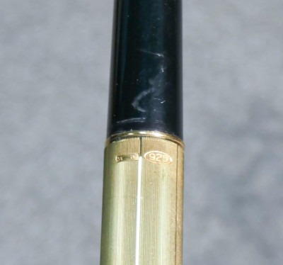 Penna stilografica AURORA Argento 925 laminato in oro. Pennino oro 14 Kt. Con astuccio originale. Italia