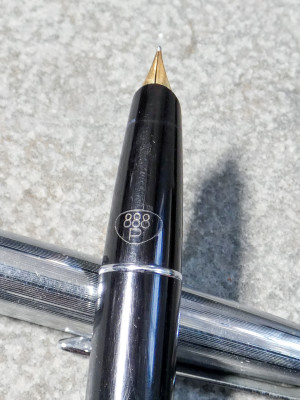 Penna stilografica AURORA 888P Duo-Cart corpo nero. Torino, Italia, Anni 60