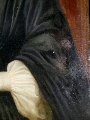 Dipinto a olio Ritratto di anziana nobildonna, in cornice dorata. Italia, Ottocento