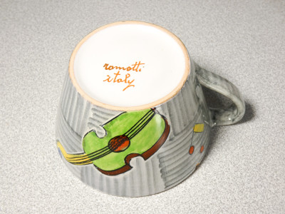 Servizio da tè, caffè, in ceramica dipinta firmata ROMETTI Italy. Umbertide, Anni 30/40