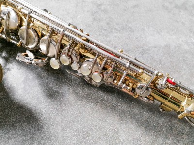 Sassofono contralto Musica STEYR, in custodia originale, con ance e accessori. Austria