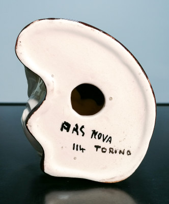 Scultura in ceramica a firma ARS NOVA Torino, Epigono Lenci. Madonna con Bambino. Torino, Italia, Anni 50/60