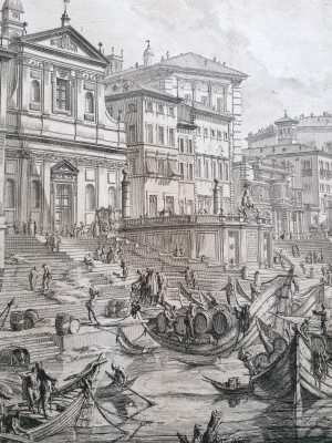 PIRANESI, G. Battista Veduta del Porto di Ripetta (1758-1768), “Vedute di Roma”. Incisione all