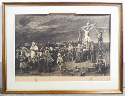 ACQUAFORTE KOPPING MUNKACSY CROCIFISSIONE PASSIONE CRISTO GESÙ CALVARIO 1800