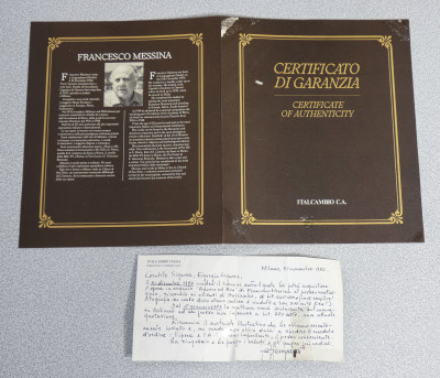 Bassorilievo a firma Francesco MESSINA, Adamo ed Eva, argento 925, numerato 51/1800, con autentica. Italia, 1982
