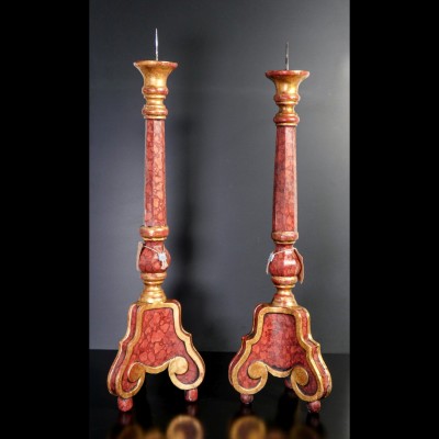 Coppia di candelieri Luigi XIV originali d