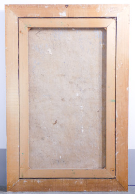 Grande quadro astratto in olio su tela, firmato. Italia, 1969