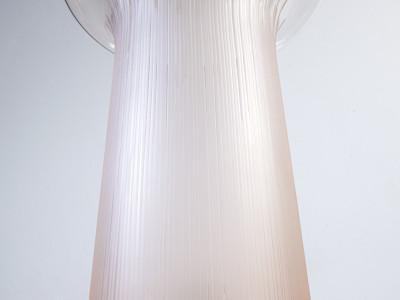 Lampada da tavolo Boletus design Paolo VENINI. Vetro soffiato inciso. Italia, Anni 60