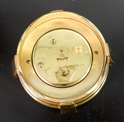 Orologio sveglia da tavolo a carica manuale SWIZA Calendar 8 giorni. Svizzera, Anni 70