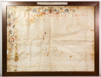 ?? ANTICA PERGAMENA 1586 CONTE GALEOTTO III PICO DELLA MIRANDOLA CONCORDIA EPOCA