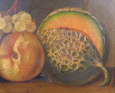 Dipinto firmato Giovanni Maria BORRI (1811 - 1876) Natura Morta. Olio su metallo. Italia, 1854
