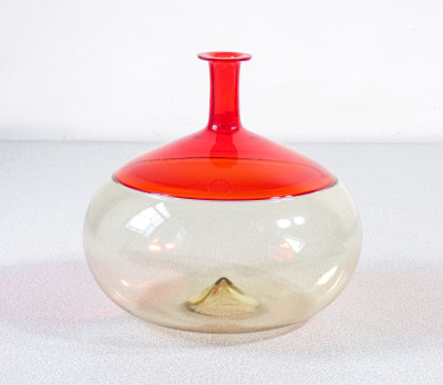 Quattro vasi della serie Bolle, design Tapio WIRKKALA per VENINI, realizzati in vetro soffiato con la tecnica dell