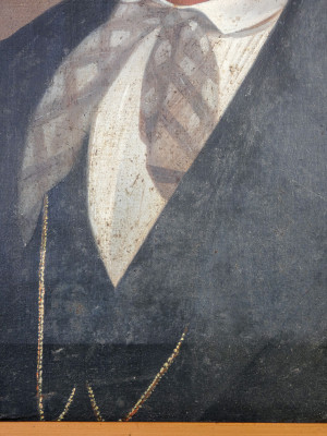 Ritratto di uomo in olio su tela firmato Giulio Cesare MARIETTI. Italia, Ottocento