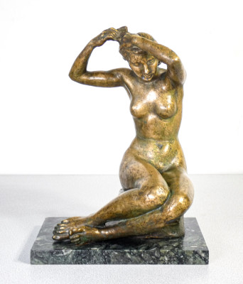Scultura in bronzo di Stefano BORELLI (1894-1962) Nudo di donna. Italia, Novecento