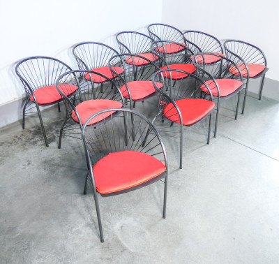 Set di dodici sedie Lizzie, design Regis PROTIERE per Paolo PALLUCCO. Italia, 1984