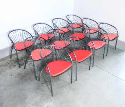 Set di dodici sedie Lizzie, design Regis PROTIERE per Paolo PALLUCCO. Italia, 1984