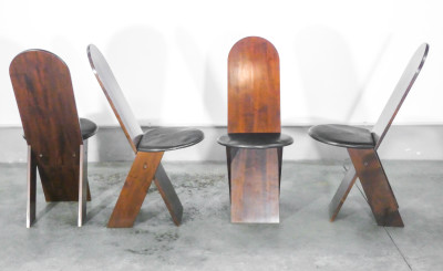 Set di quattro sedie, design Marco ZANUSO per POGGI, associate al tavolo TL58. Italia, Anni 70