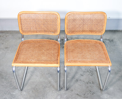 Set di quattro sedie CESCA B32 design Marcel BREUER. Produzione Gavina. Italia, Anni 50
