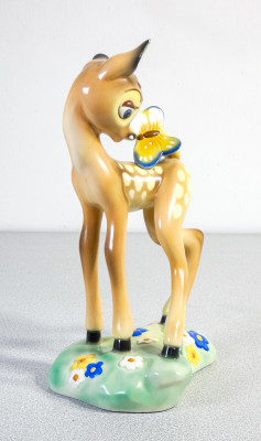 Statuina in ceramica LENCI Bambi. Scultura di Domenico COGNO. Italia, Anni 40/50
