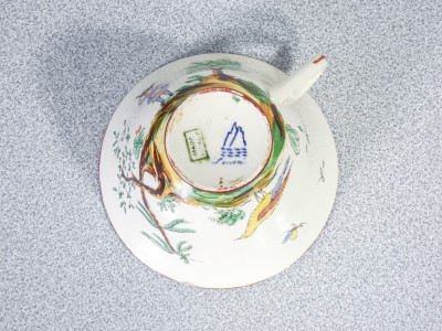 Tazzina in ceramica, dipinta a mano S.C.I. LAVENO, Società Ceramica Laveno Italia, Anni 30