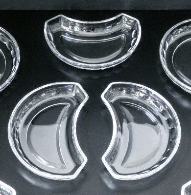 Set di dodici antipastiere in cristallo VAL SAINT LAMBERT. Belgio, Anni 50
