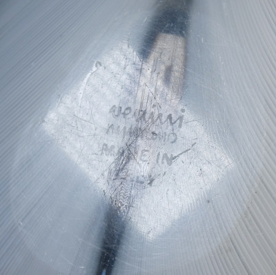 Vaso in vetro soffiato striato in bianco, design Tyra LUNDGREN per VENINI. Murano Italia, Anni 30/40