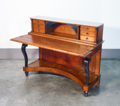 ANTICA CONSOLE SCRITTOIO SCRIVANIA SECRETAIRE STIPO IMPERO 800 LEGNO CILIEGIO