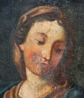 Dipinto settecentesco in olio su tela Madonna. Area veneta, 1700
