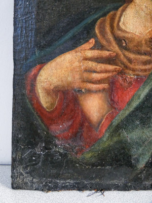 Dipinto settecentesco in olio su tela Madonna. Area veneta, 1700