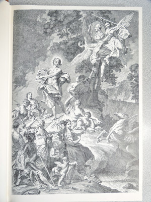 Riproduzione de LA GERUSALEMME LIBERATA di Torquato TASSO con le figure di G. PIAZZETTA edita nel 1745 da G. ALBRIZZI per Maria Teresa D'Austria. Nuova Editrice Internazionale. Numerato 902/1001. Milano, 1967