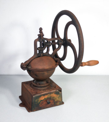 ?? ANTICO MACININO BT MACINA CAFFÈ SPEZIE GHISA MANUALE MANOVELLA VOLANO 1850