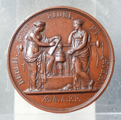 ?? MEDAGLIA CARLO ALBERTO VISITA ALLA ZECCA DI PARIGI 1824 ARMAND CAQUE BRONZO