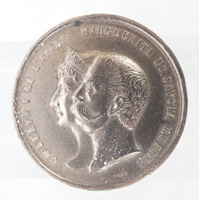 ?? MEDAGLIA NOZZE ARGENTO 25° MATRIMONIO UMBERTO I MARGHERITA DI SAVOIA 1893