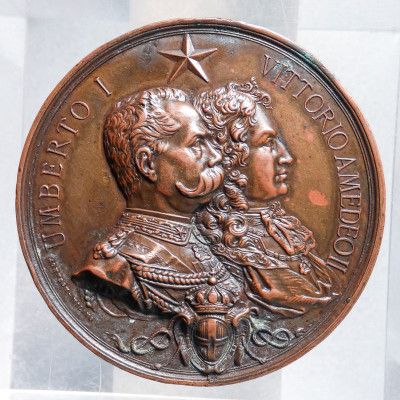 ?? MEDAGLIA UMBERTO I VITTORIO AMEDEO II 1890 ANN. REGGIMENTO NIZZA CAVALLERIA