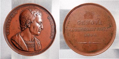 Medaglia coniata per ricordare l'Ottavo Congresso degli Scienziati Italiani. Genova, 1846