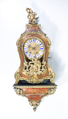 Orologio a pendolo Boulle con mensola, in stile Luigi XIV, movimento Japy Fr. Francia, Ottocento