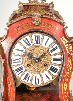 Orologio a pendolo Boulle in stile Luigi XIV, movimento FHS Franz Hermle Sohn. Germania, Novecento