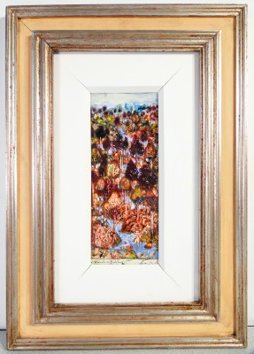 ?? QUADRO GERHARD SWOBODA BADENDE BAGNANTI 1970S DIPINTO OLIO CARTA FIRMATO