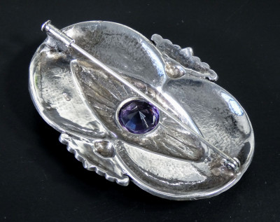Spilla in argento Art Decò. Fine Ottocento Primo Novecento