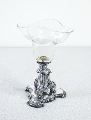 Coppa in argento e vetro di Johann H.P. SCHOTT Söhne. Germania, 1840 ca