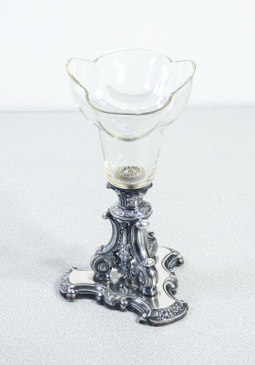Coppa in argento e vetro di Johann H.P. SCHOTT Söhne. Germania, 1840 ca