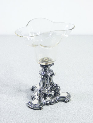 Coppa in argento e vetro di Johann H.P. SCHOTT Söhne. Germania, 1840 ca